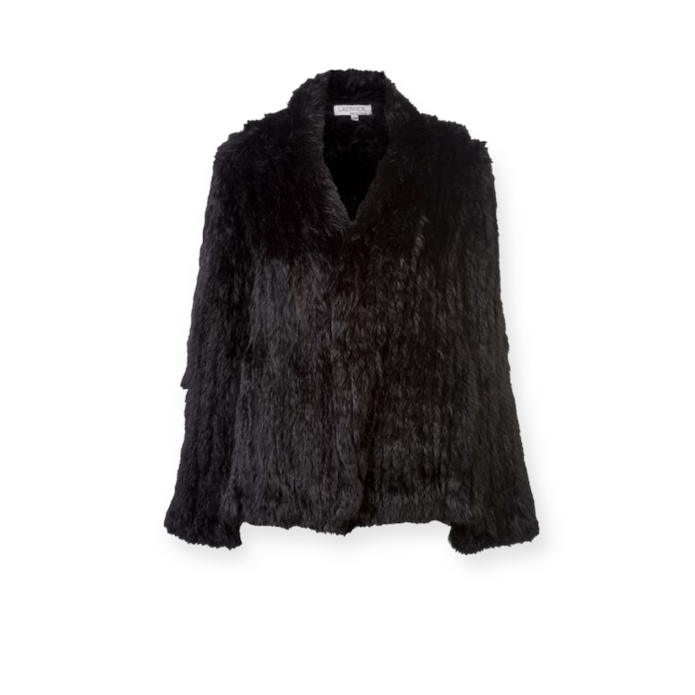 Black Rabbit Fur Coat